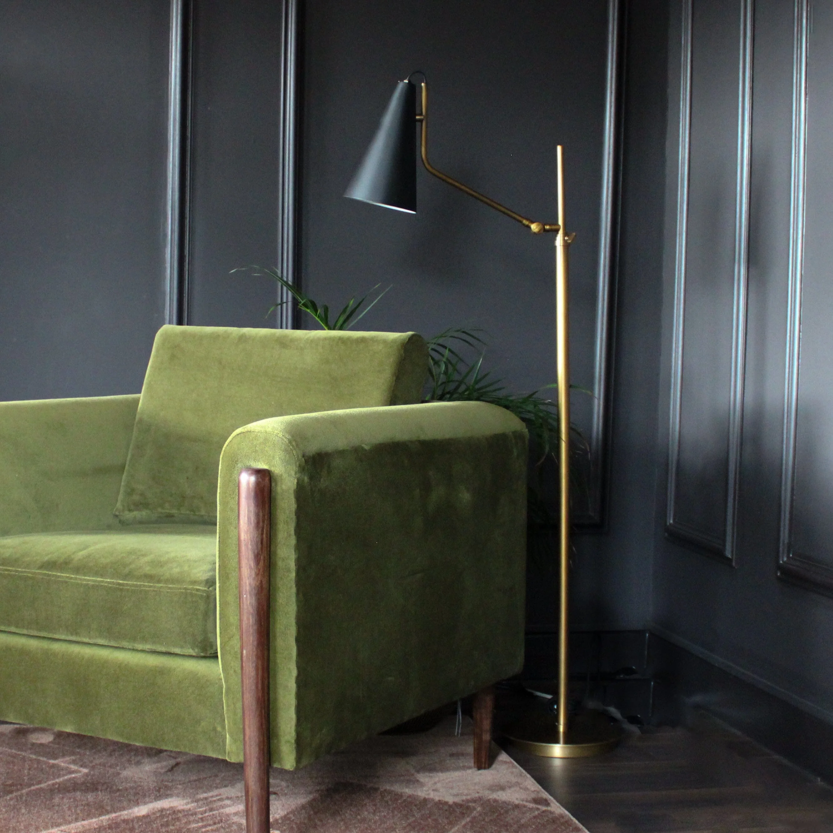 Slyne Black Cone Shade Floor Lamp - Image 3