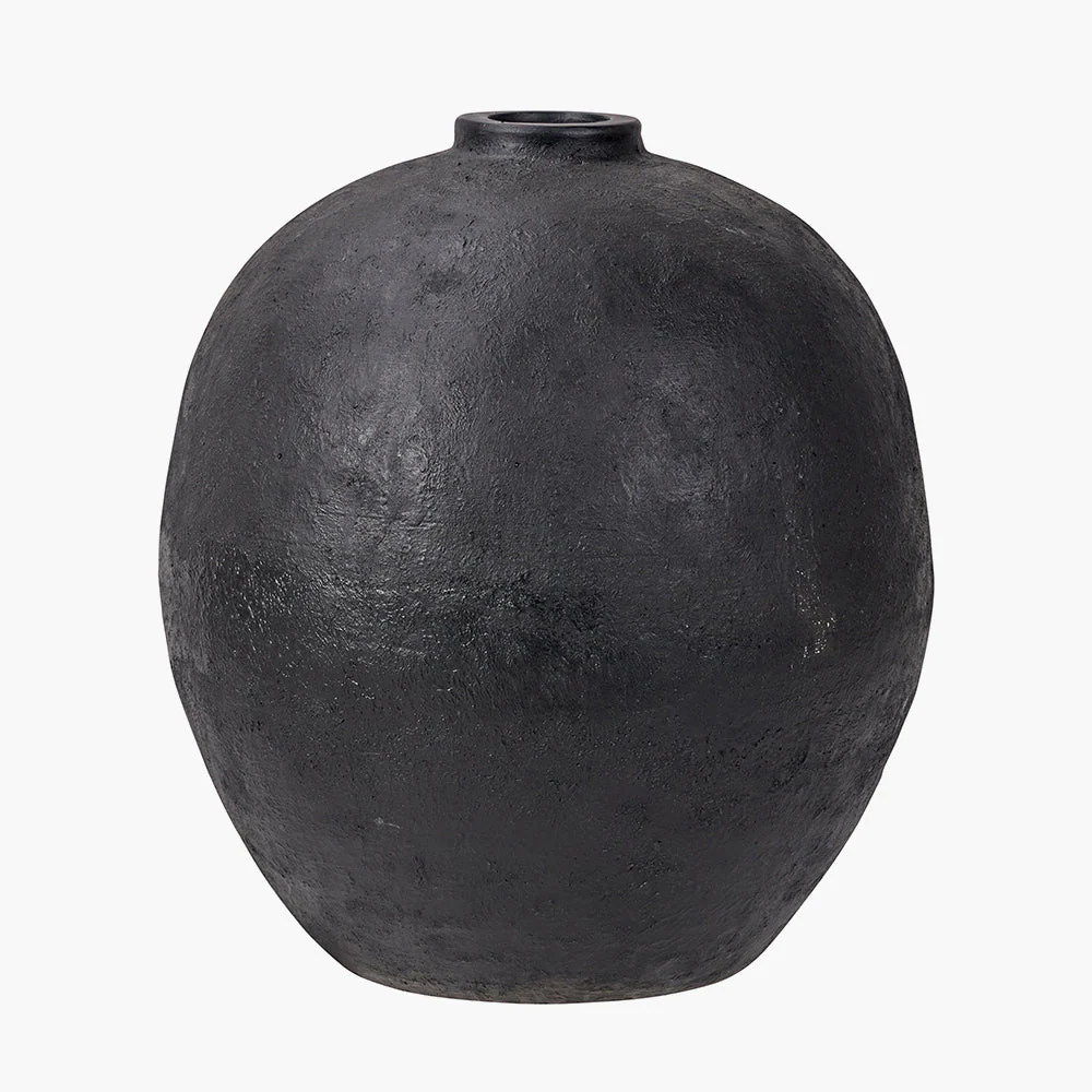 Black Fibrestone Decorative Vase - Small/Large - Image 2