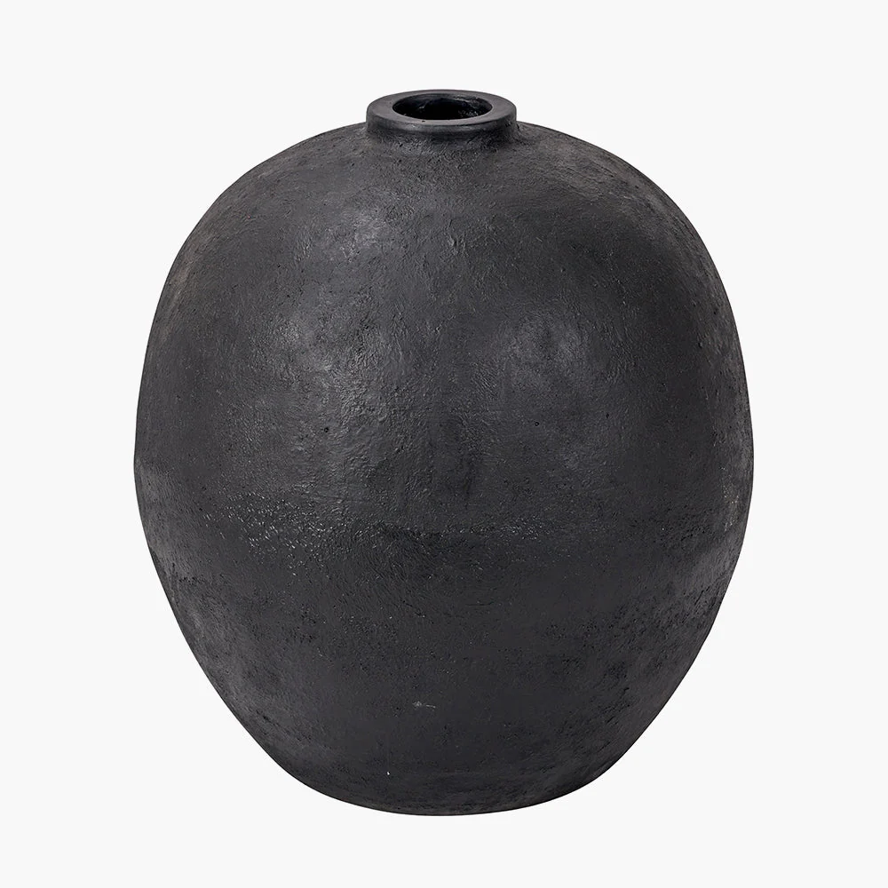 Black Fibrestone Decorative Vase - Small/Large - Image 3