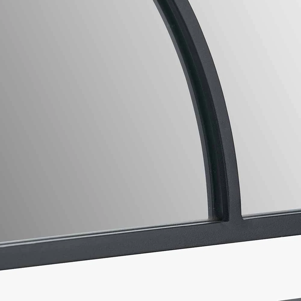 Black Metal 2 Half Moon Section Wall Mirror - Image 3