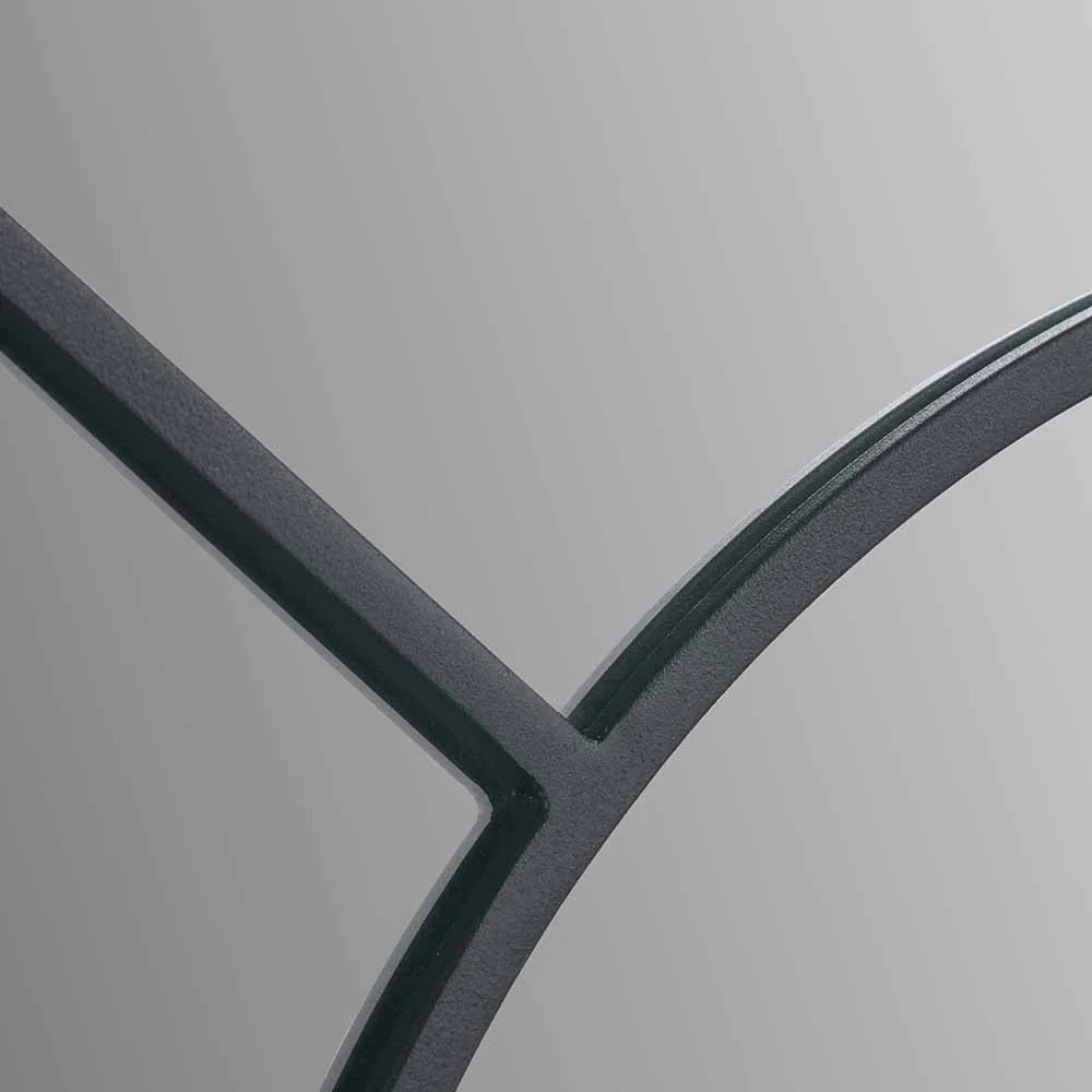Black Metal 2 Half Moon Section Wall Mirror - Image 4