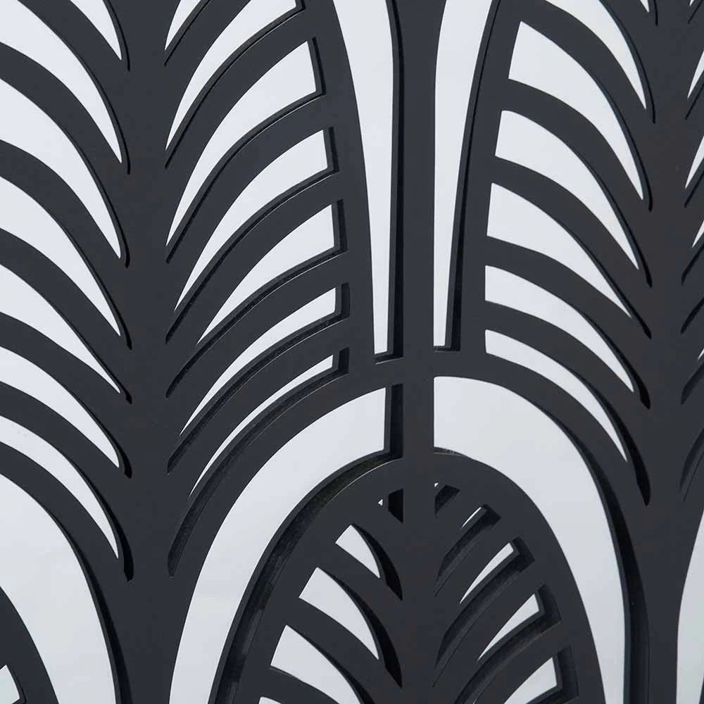 Black Metal Rectangular Mirrored Wall Art - Image 10