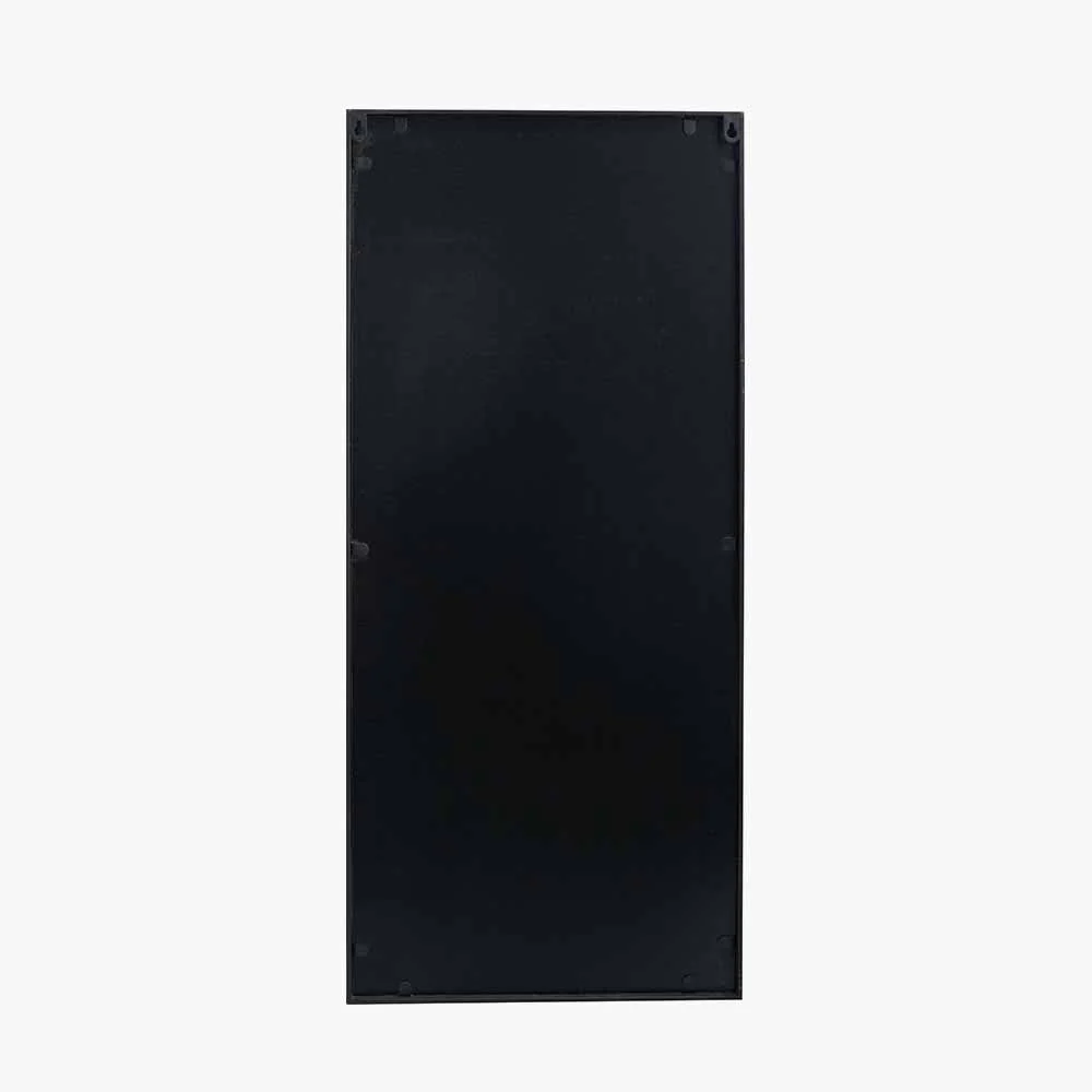 Black Metal Rectangular Mirrored Wall Art - Image 2