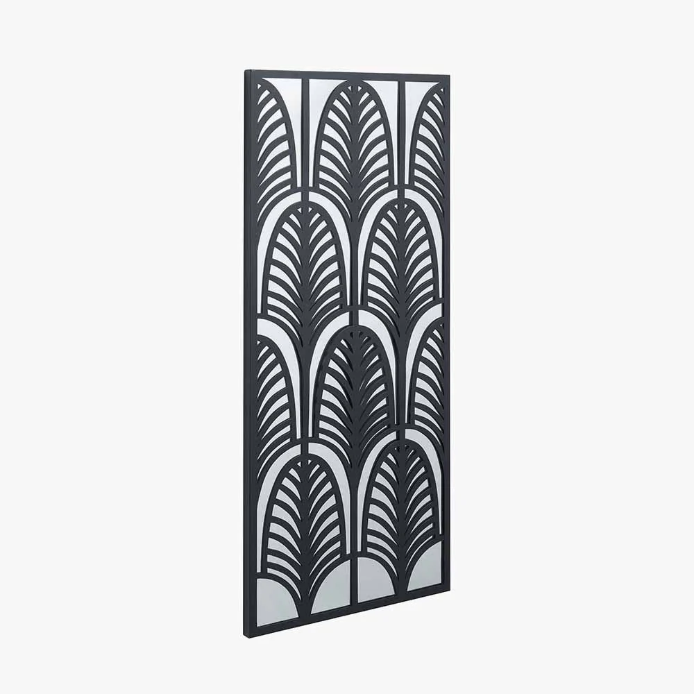 Black Metal Rectangular Mirrored Wall Art - Image 6