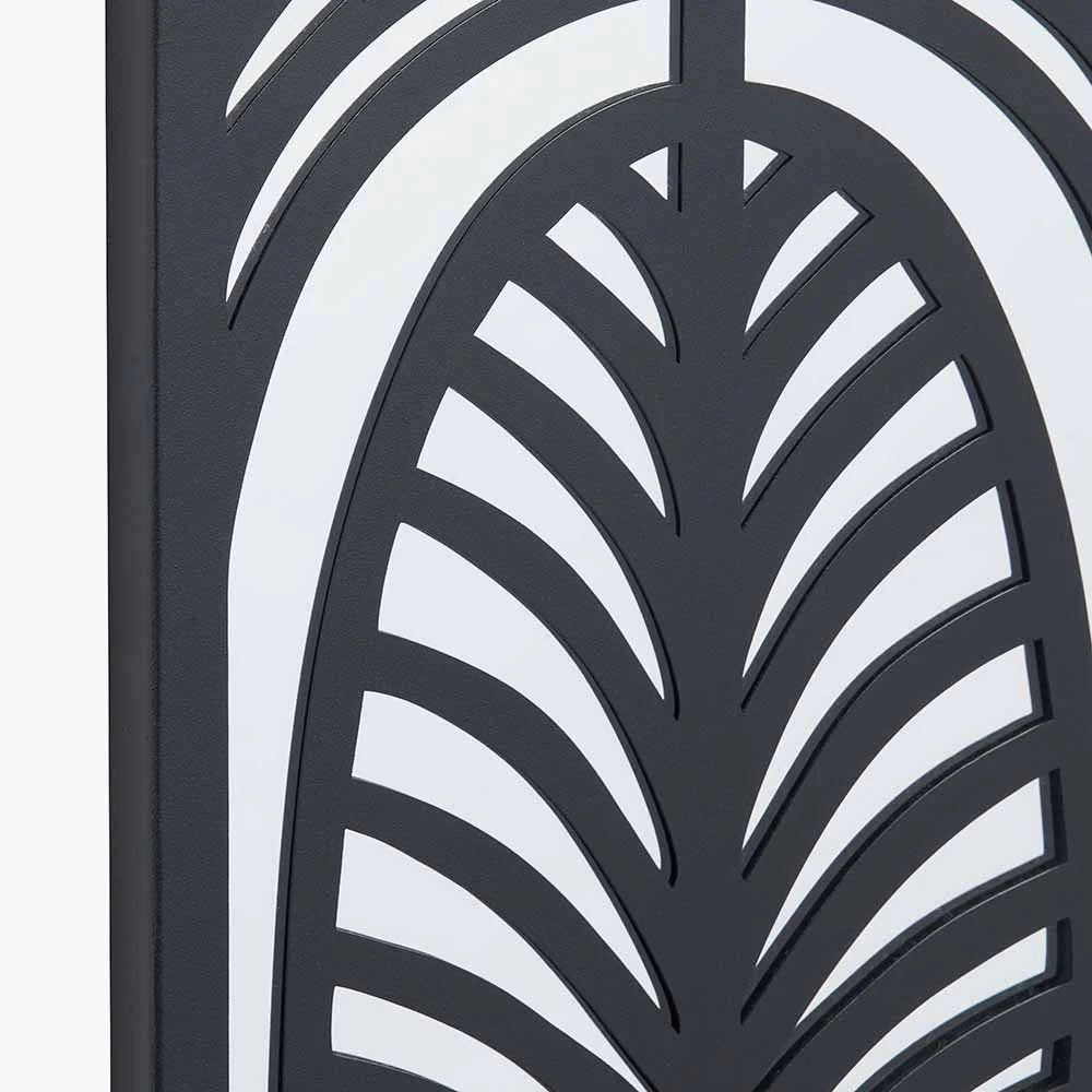 Black Metal Rectangular Mirrored Wall Art - Image 8
