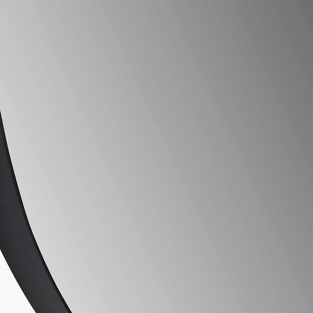 Black Metal Slim Frame Round Wall Mirror - Various Sizes - Image 8