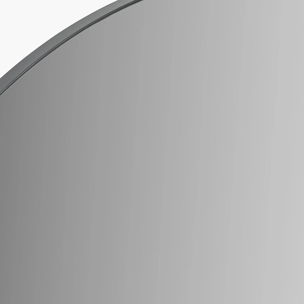 Black Metal Slim Frame Wide Arch Wall Mirror - Image 4