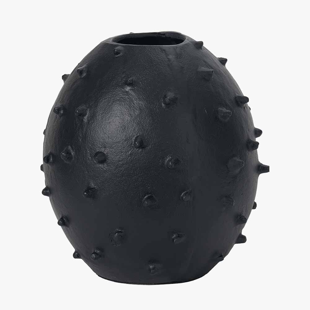 Black Metal Vase with Bobbles - Image 2