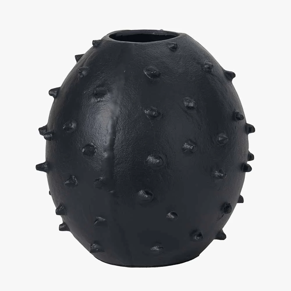 Black Metal Vase with Bobbles - Image 3
