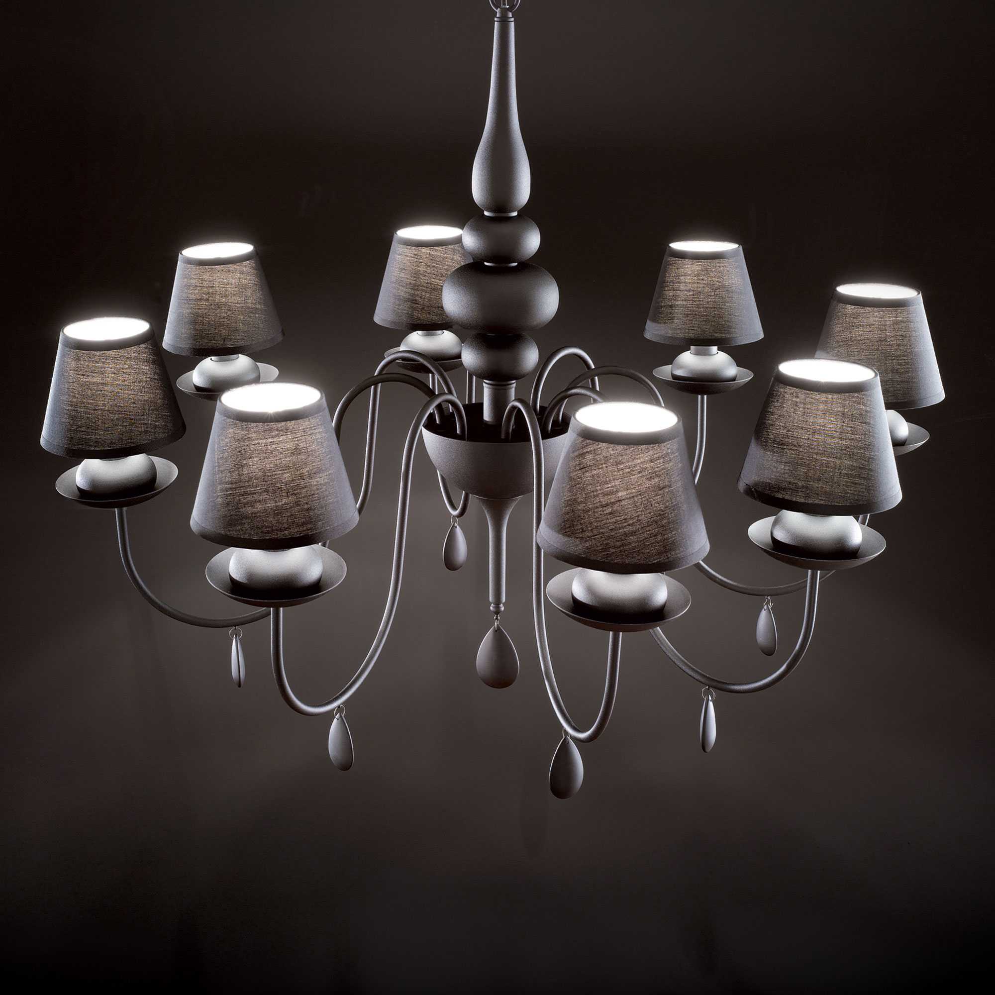 Blanche 6/8 Centre Celling Light -  White/Black Finish - Image 5