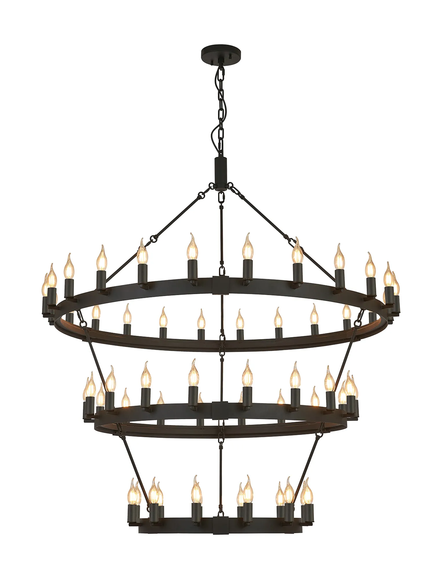 Blare 3 Tier 42/54 Light Chandelier- Various Finishes - Image 15
