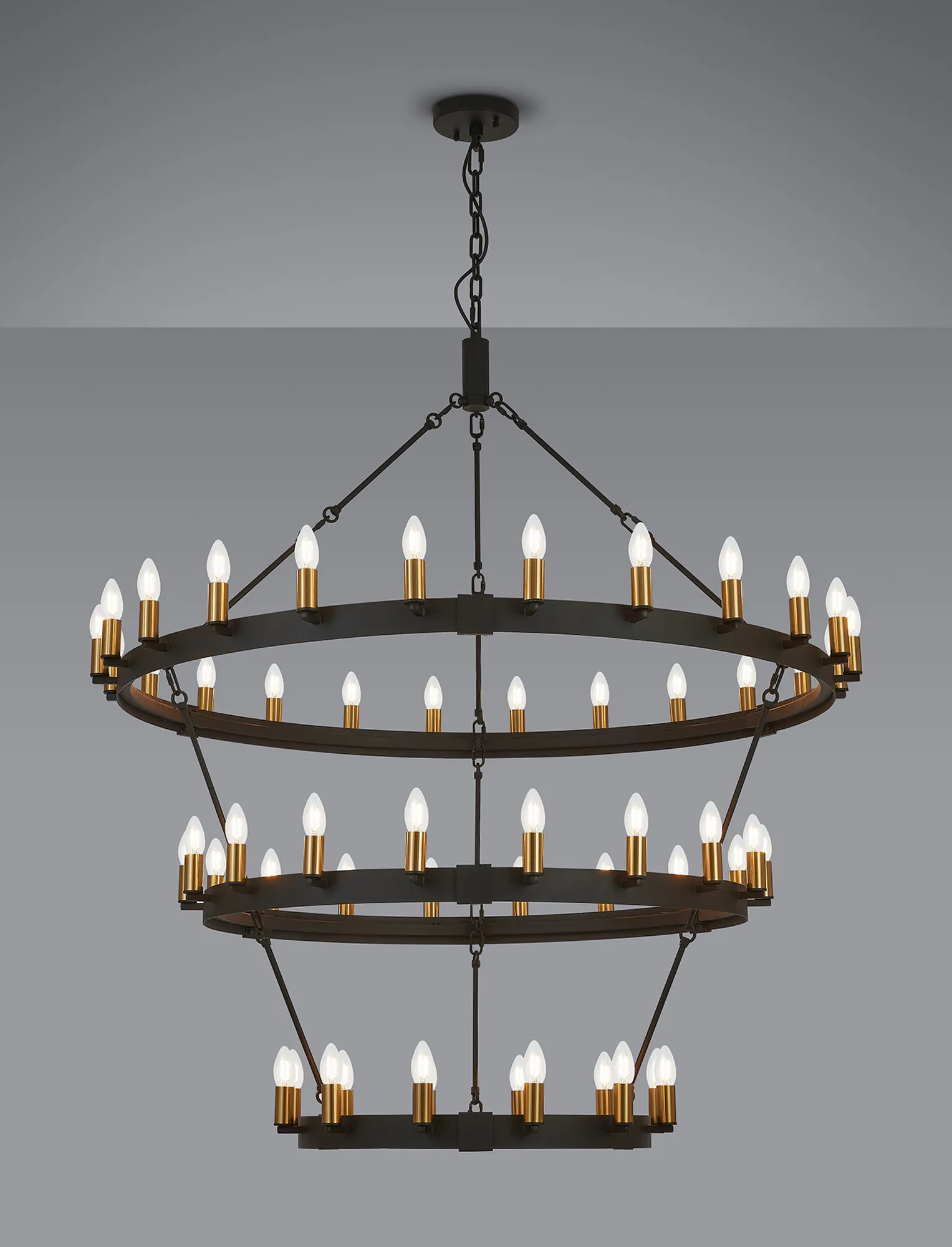 Blare 3 Tier 42/54 Light Chandelier- Various Finishes - Image 17