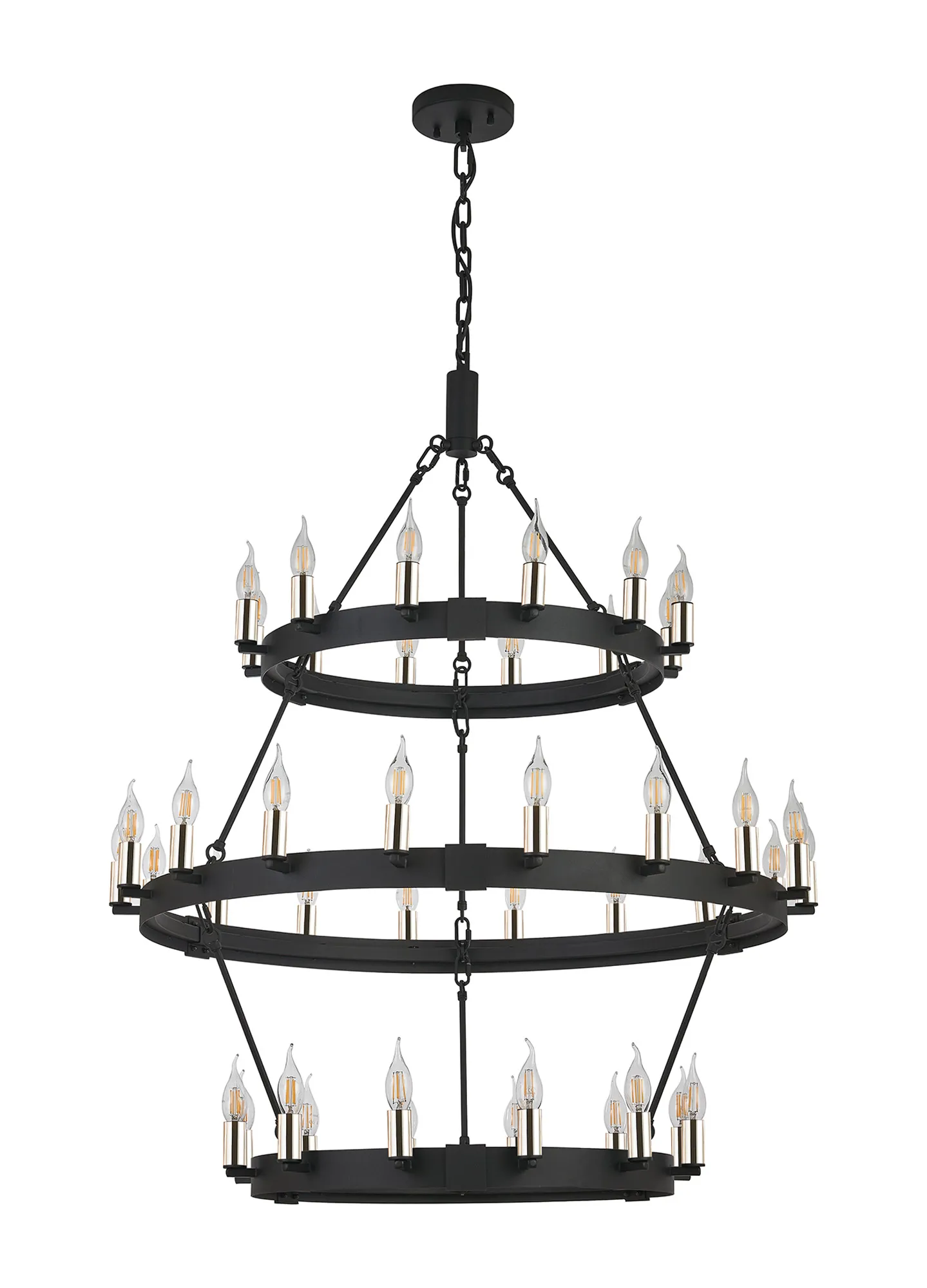 Blare 3 Tier 42/54 Light Chandelier- Various Finishes - Image 2