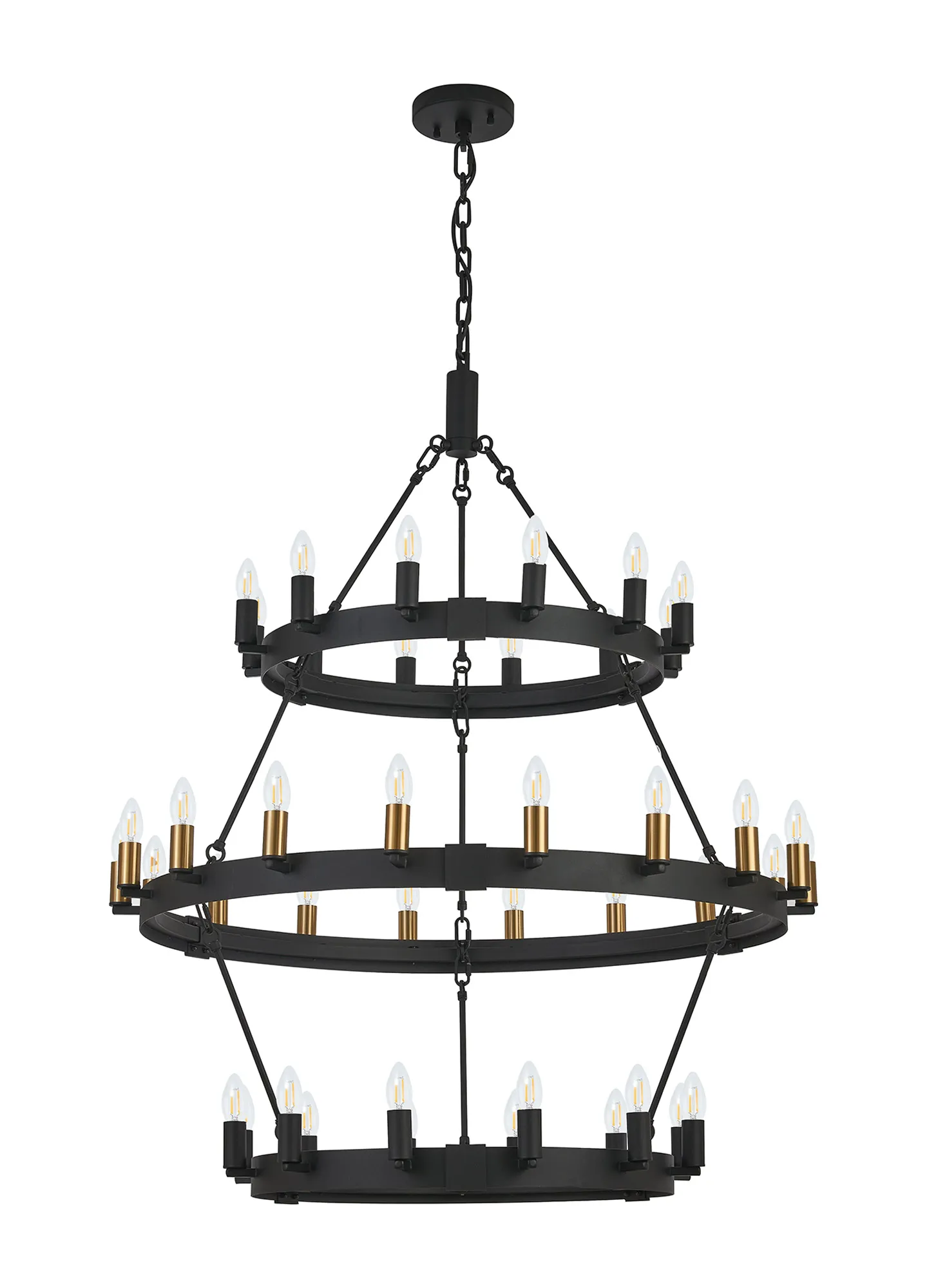 Blare 3 Tier 42/54 Light Chandelier- Various Finishes - Image 4