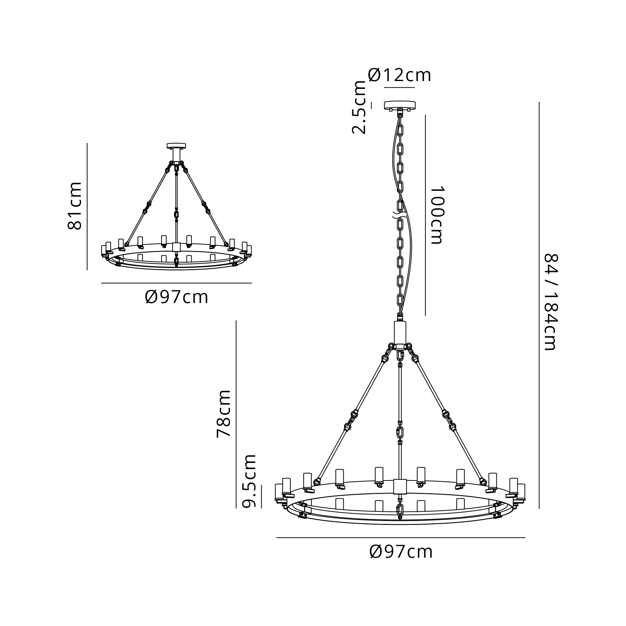 Blare 3 Tier 42/54 Light Chandelier- Various Finishes - Image 5