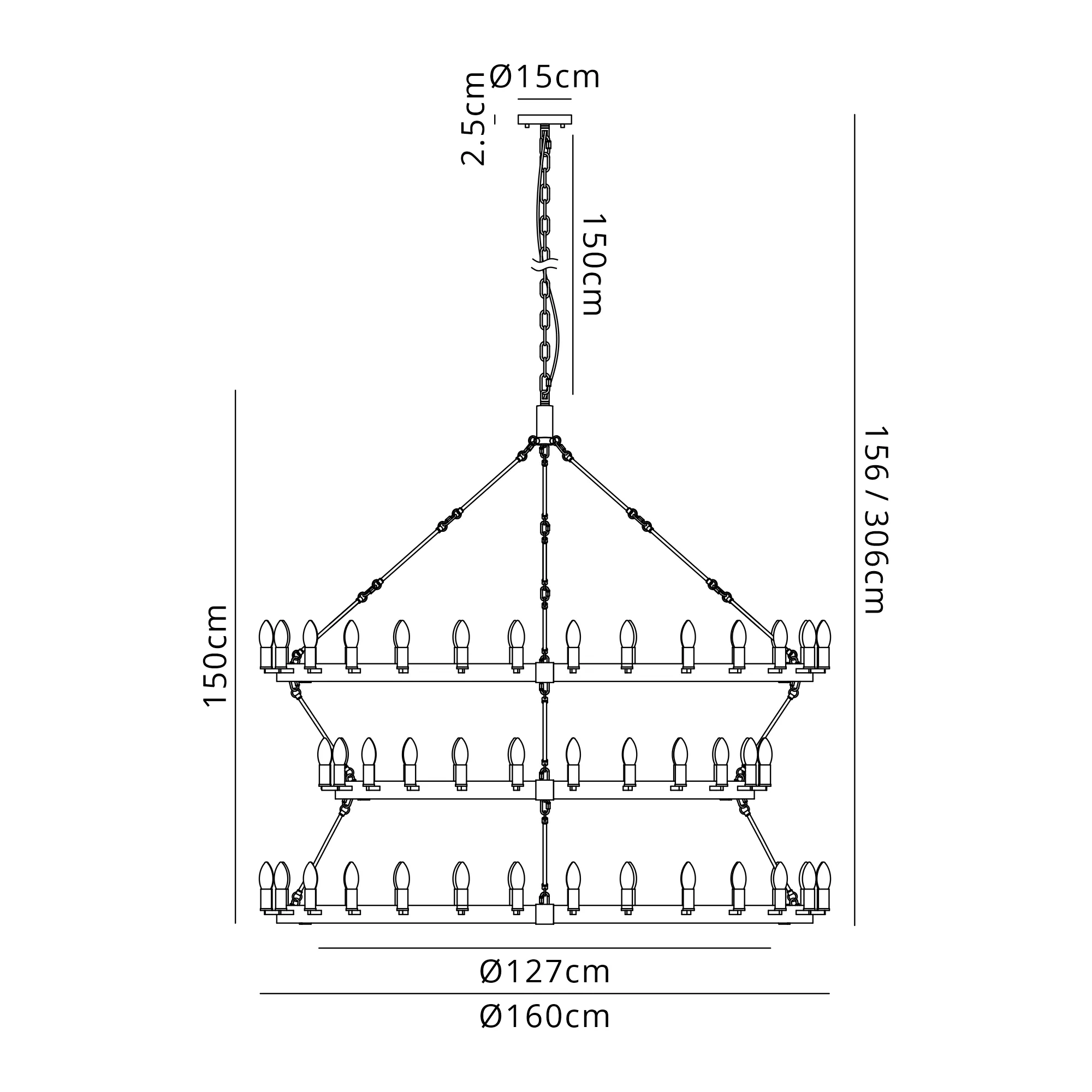 Blare 78/84 Light Chandelier- Various Finishes - Image 12