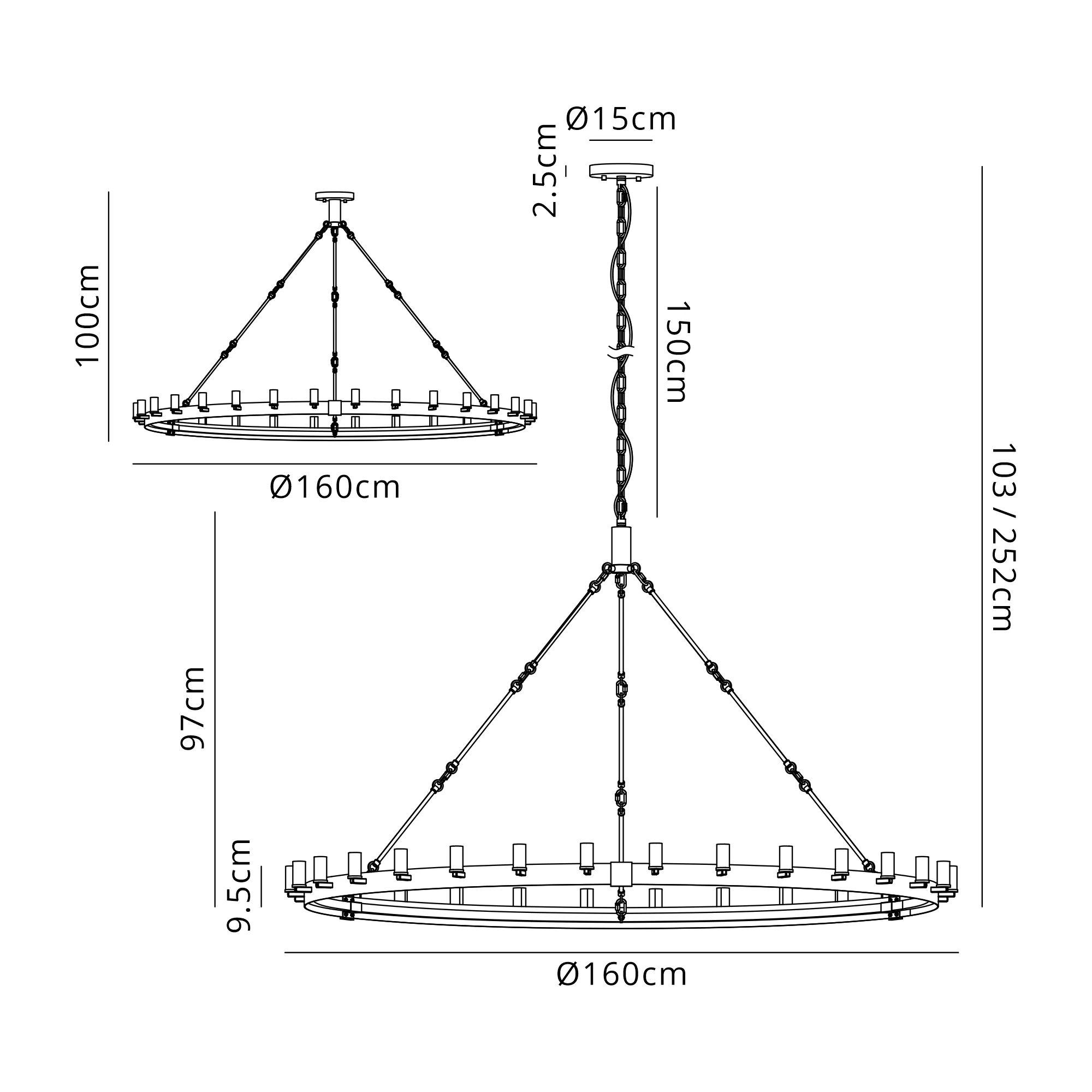 Blare 78/84 Light Chandelier- Various Finishes - Image 18