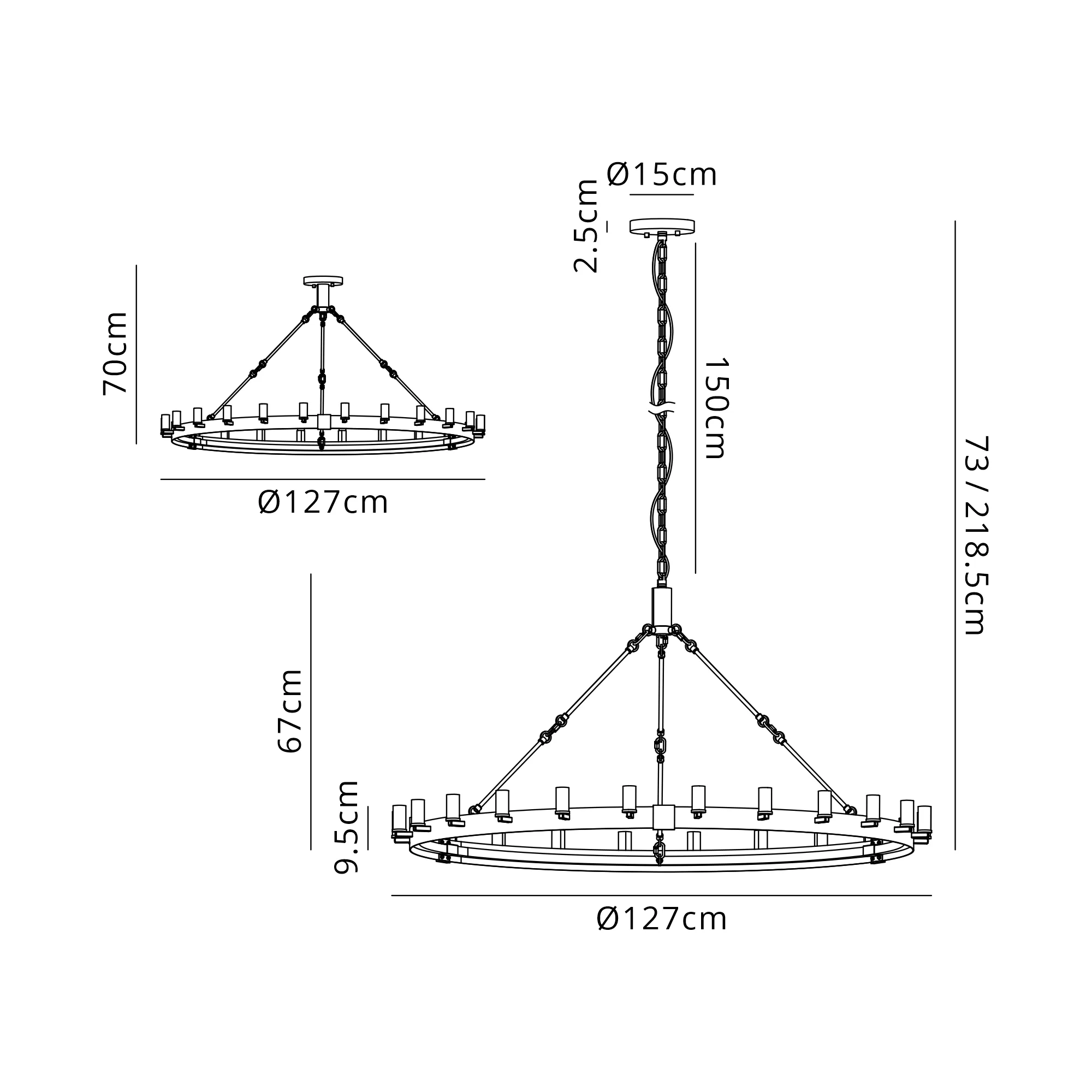 Blare 78/84 Light Chandelier- Various Finishes - Image 19