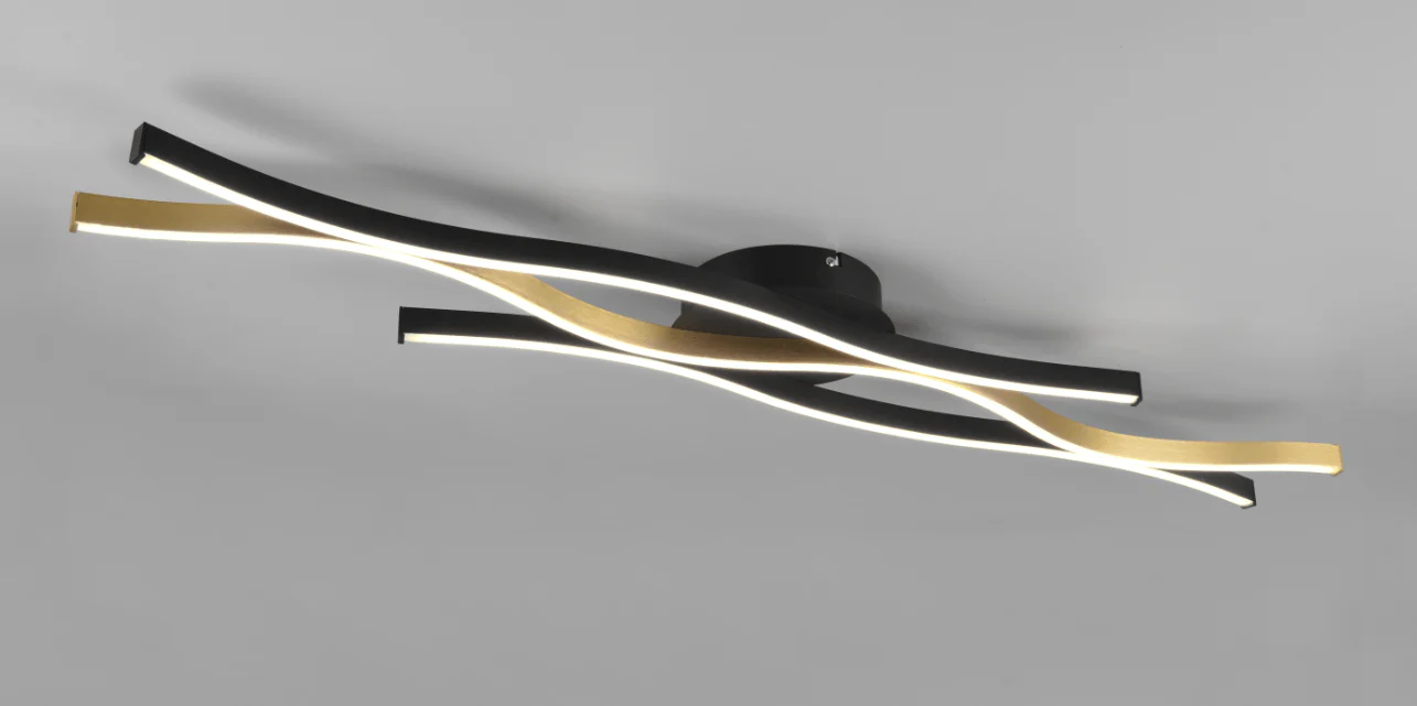 Blaze Ceiling Light Brushed Aluminium / Matt Brass Finish - Image 4