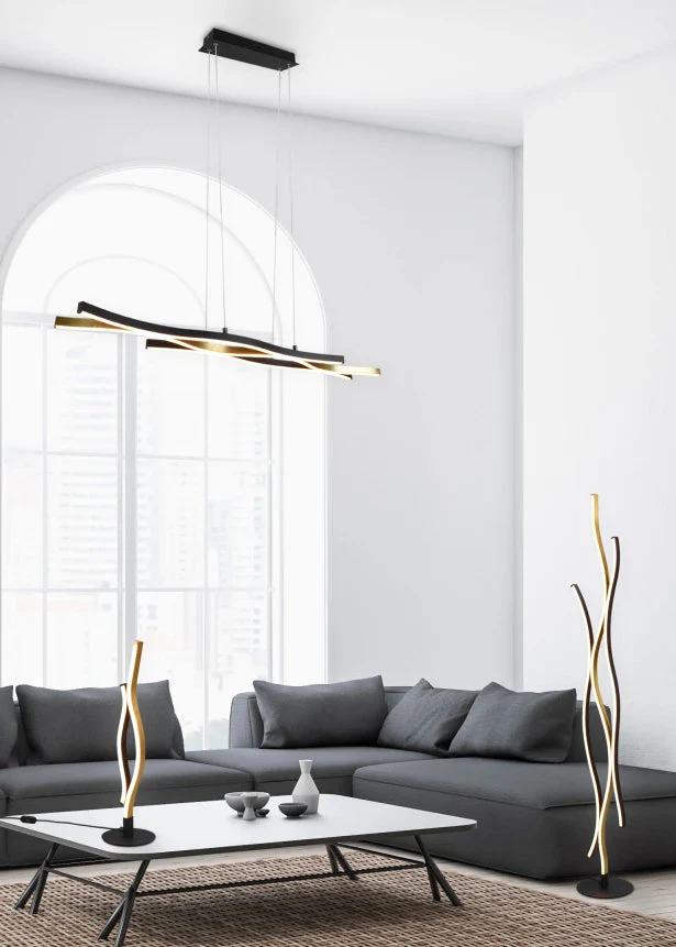 Blaze Modern LED Floor Lamp - Aluminium/Brass - Image 3