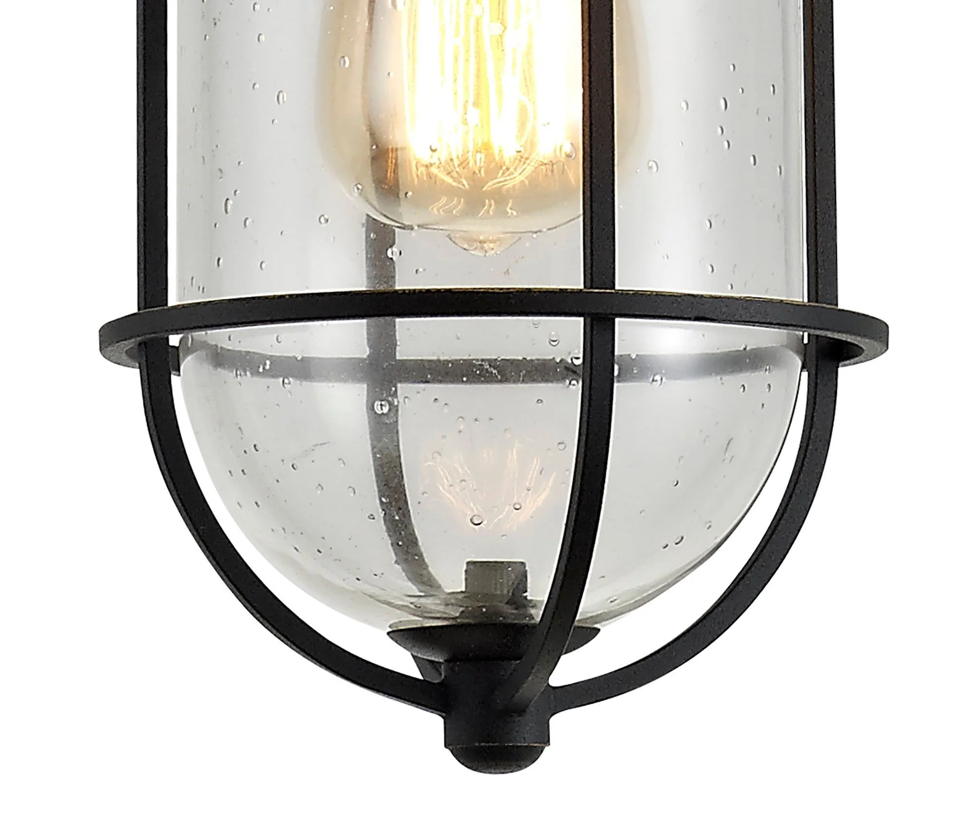 Blitz Pendant- Black/Gold With Seeded Clear Glass - Image 3
