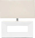Block Ceramic Rectangular Table Lamp- White & Black - Image 2