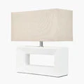 Block Ceramic Rectangular Table Lamp- White & Black - Image 5