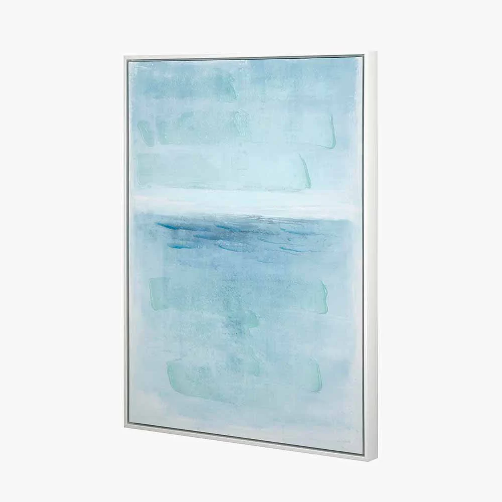 Blues Abstract Canvas with White Frame - Image 6