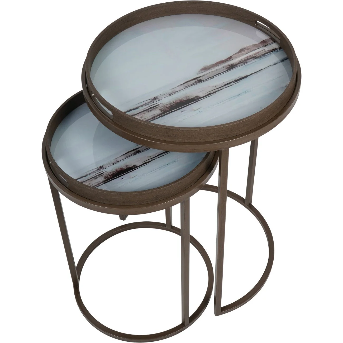 Blurred Seascape Set of 2 Side Tray Tables - Image 3