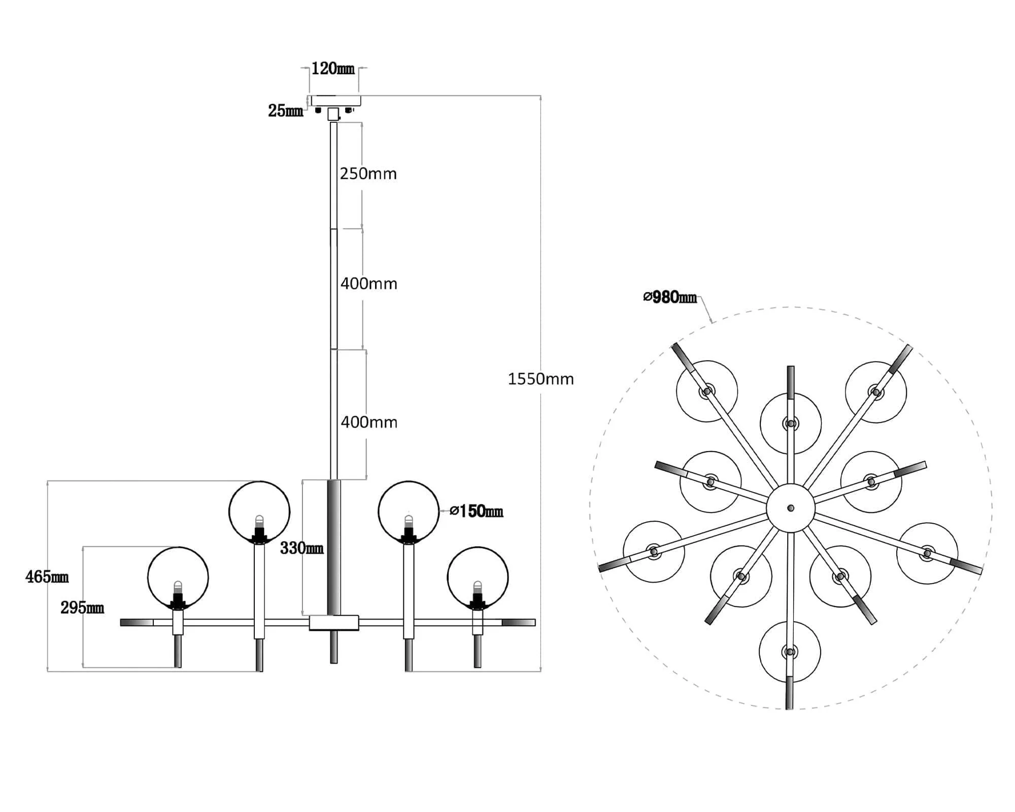 Boca Ceiling Lamp G9 - Image 4