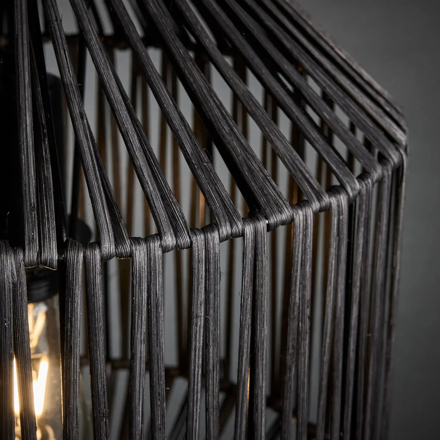 Boho Rattan Ceiling Pendant Light - 12 Inch - Diamond - Image 6
