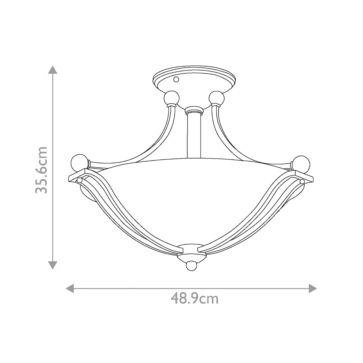 Bolla 2 Light Semi-Flush - Brushed Nickel - Image 4