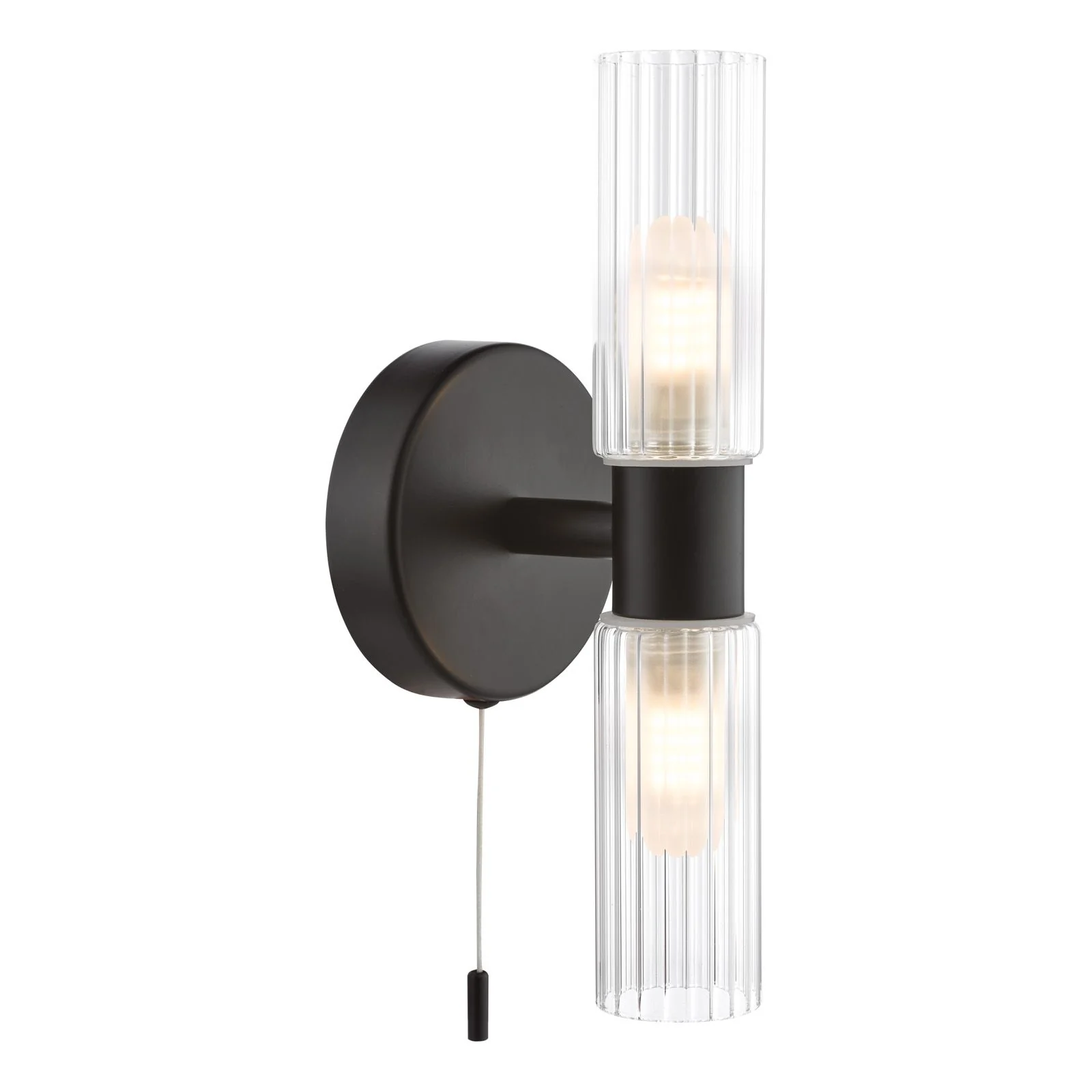 Bolton 1/2Lt Wall Light - Matt Black/Polished Chrome - Image 5