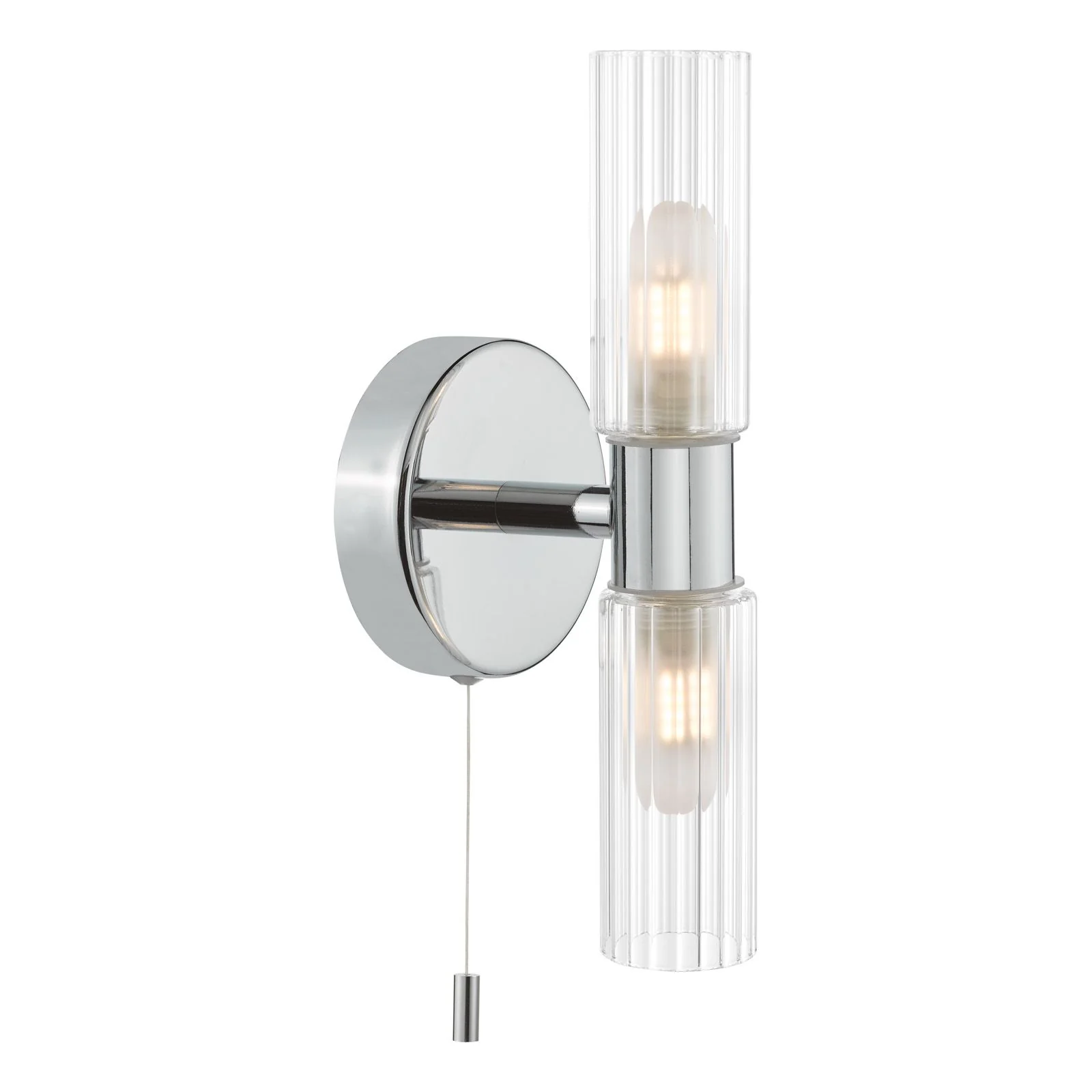 Bolton 1/2Lt Wall Light - Matt Black/Polished Chrome - Image 7
