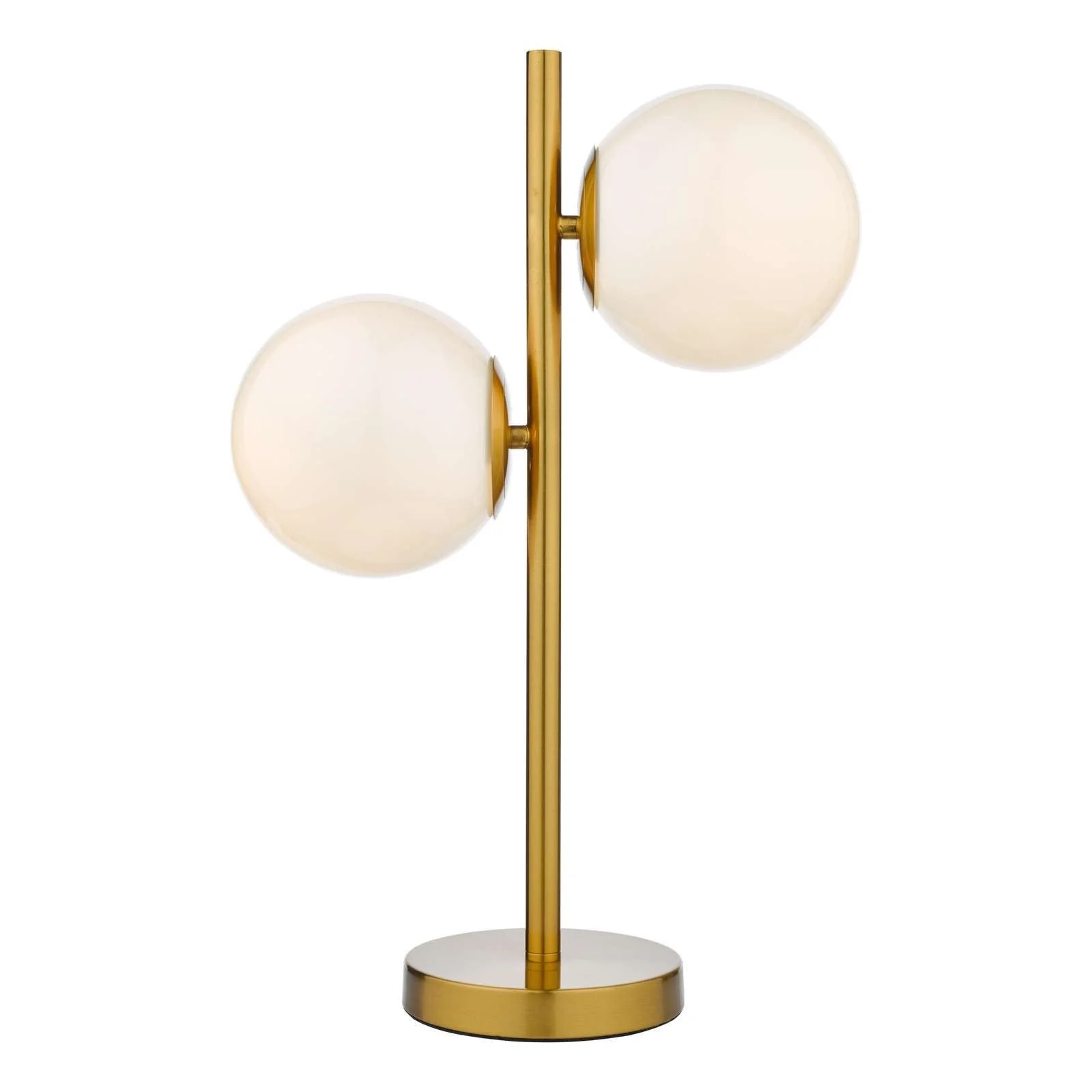 Bombazine 2 Light Table Lamp - Natural Brass & Opal Glass IP20