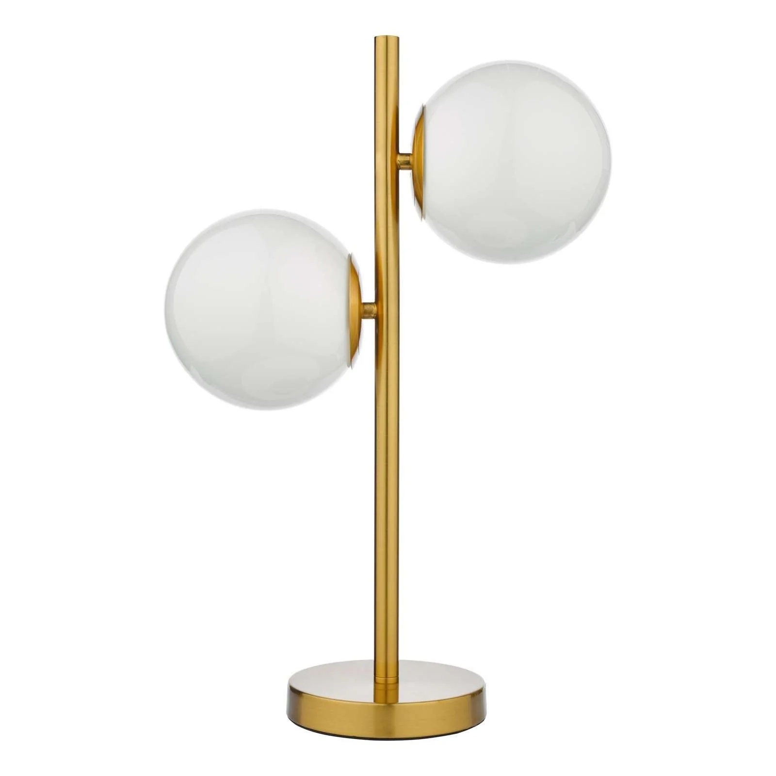Bombazine 2 Light Table Lamp - Natural Brass & Opal Glass IP20 - Image 2