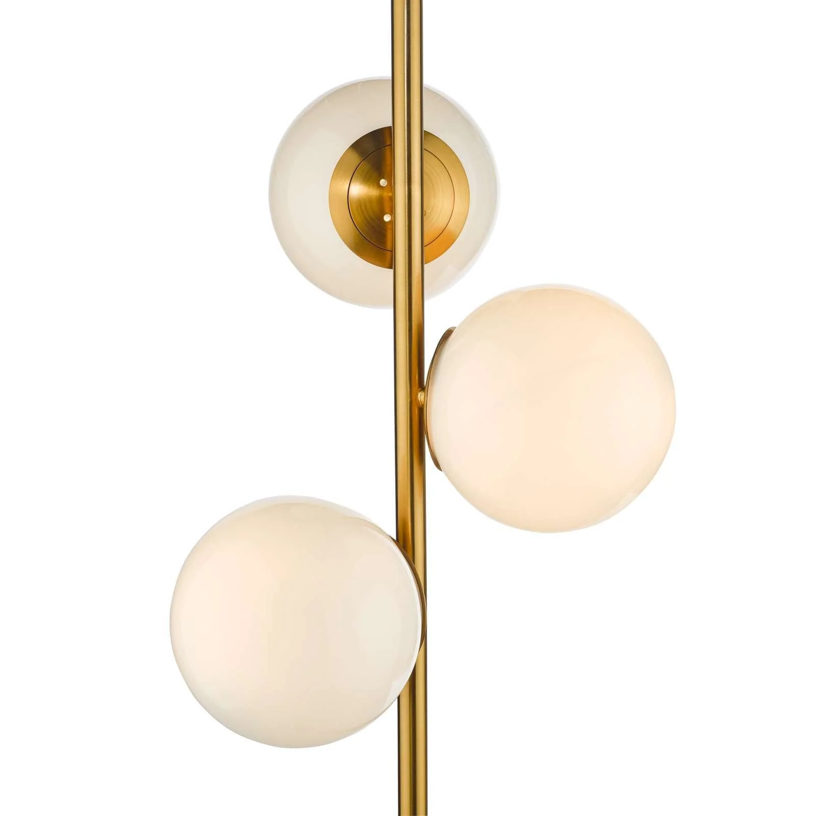 Bombazine 3 Light Floor Lamp Natural Brass Opal Glass E14 - Promotional Offer - Image 2