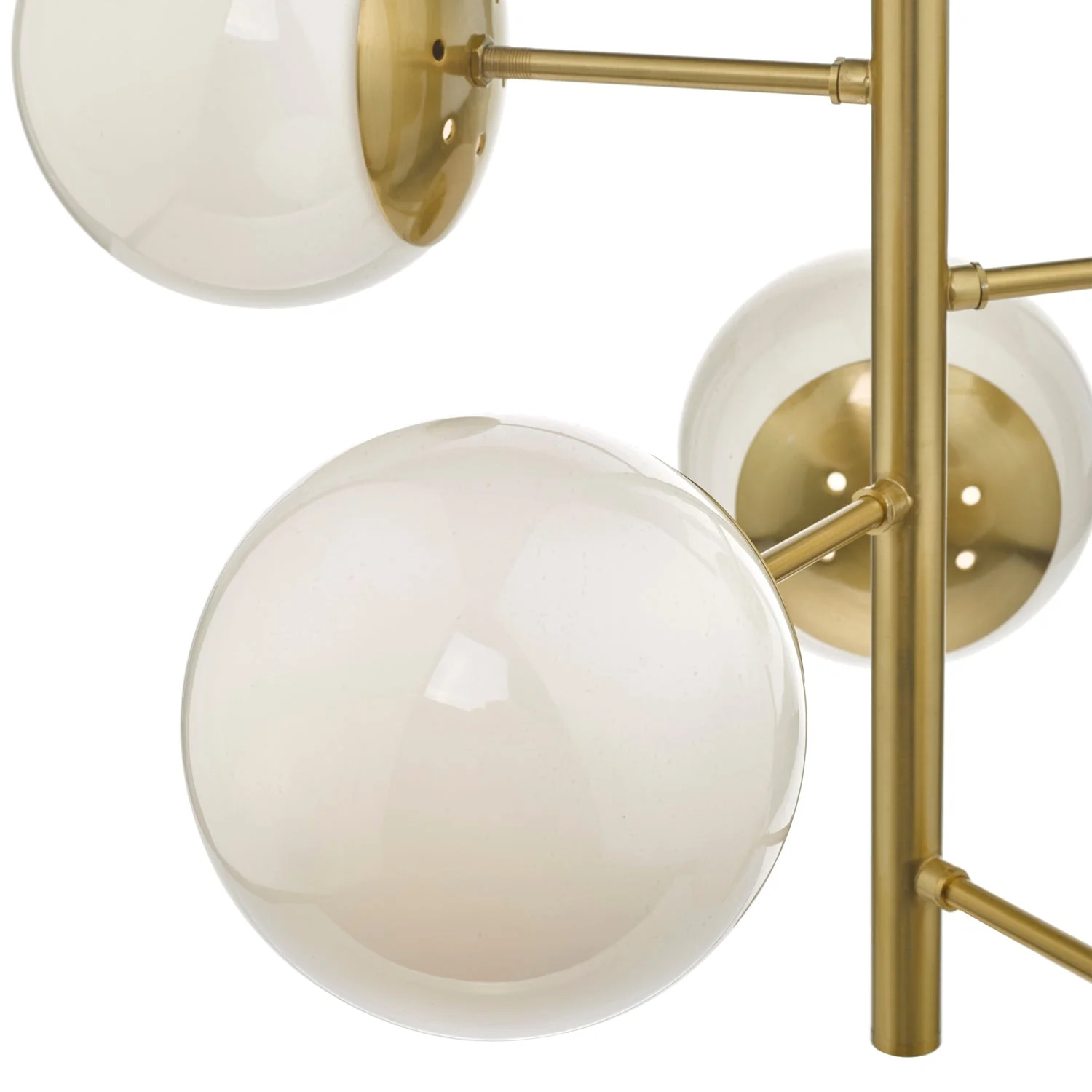 Bombazine 5lt Fitting Natural Brass & Opal Glass - Image 3