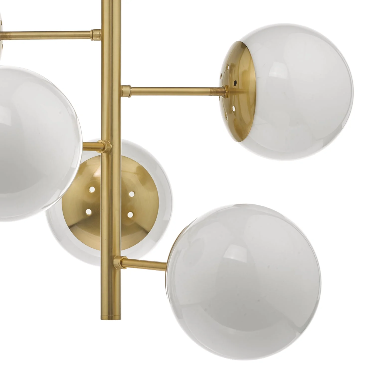 Bombazine 5lt Fitting Natural Brass & Opal Glass - Image 4