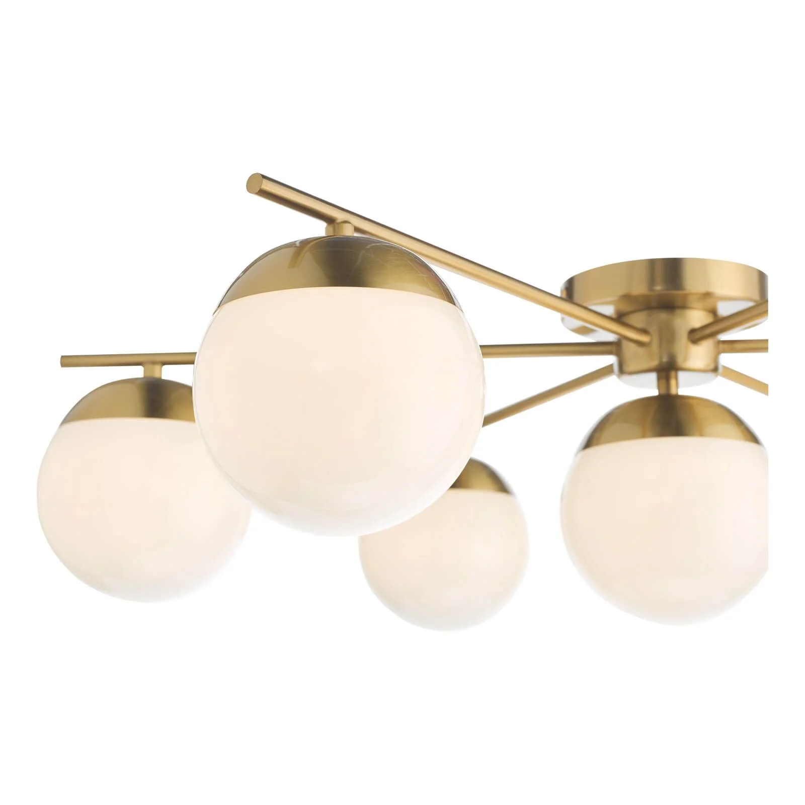 Bombazine 7Lt Semi-Flush Light, Natural Brass & White Opal Glass - Image 3