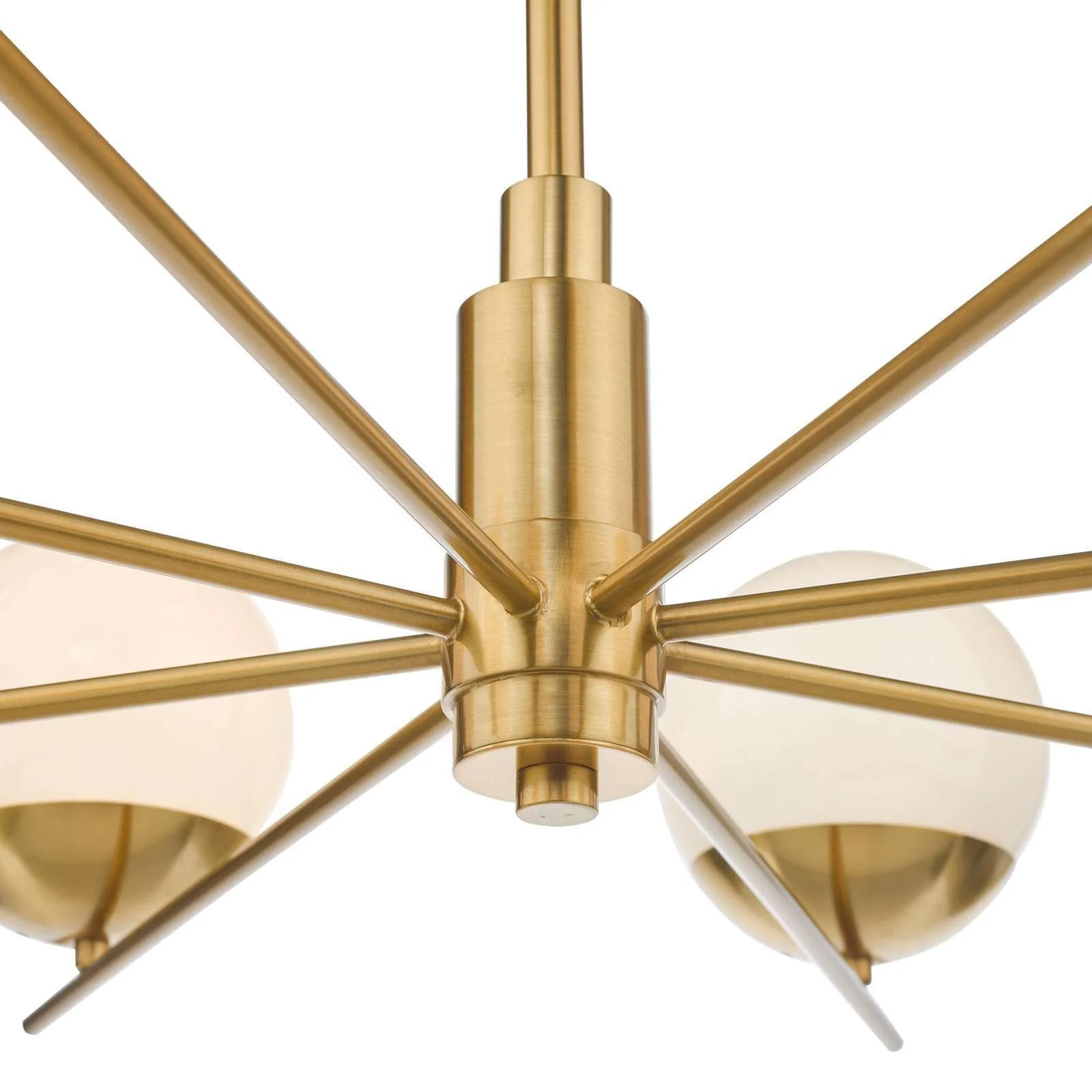 Bombazine 6/8Lt Centre Ceiling Light - Natural Brass & Opal Glass - Image 8