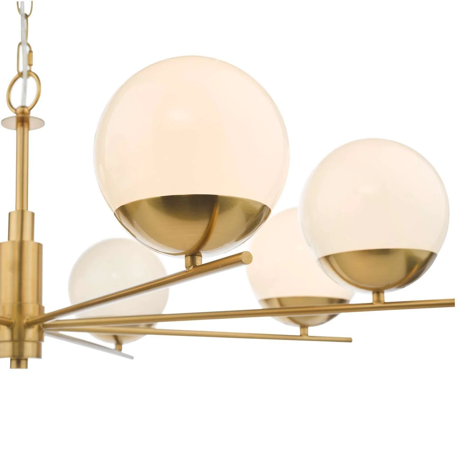 Bombazine 6/8Lt Centre Ceiling Light - Natural Brass & Opal Glass - Image 9