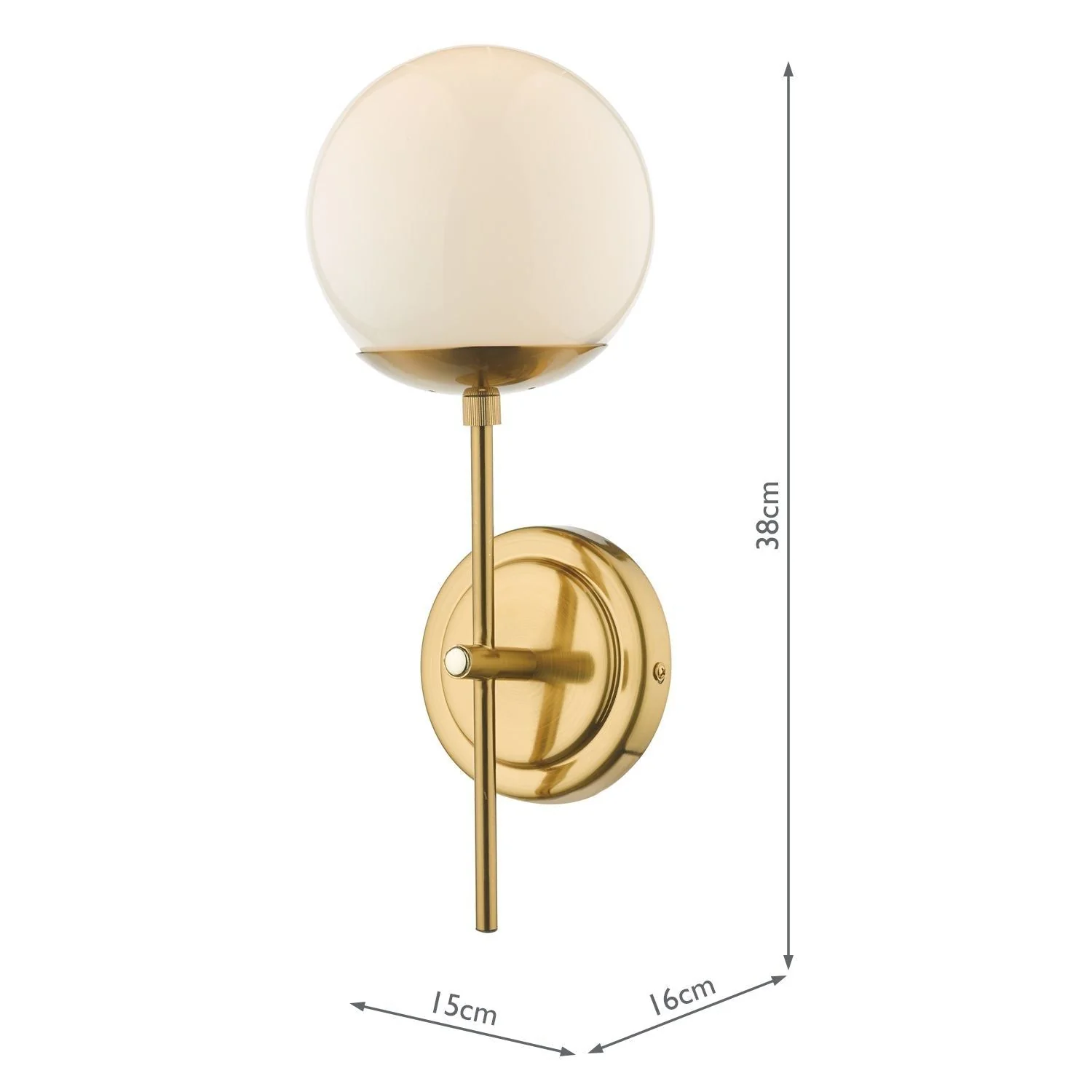 Bombazine Wall Light - Natural Brass & Opal Glass - Image 8