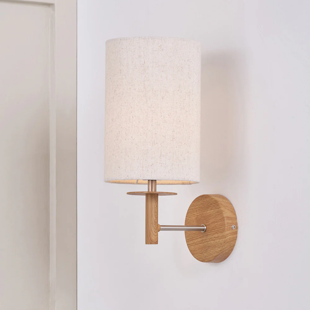 Bonham Wall Light - Wood & Silver - Image 2