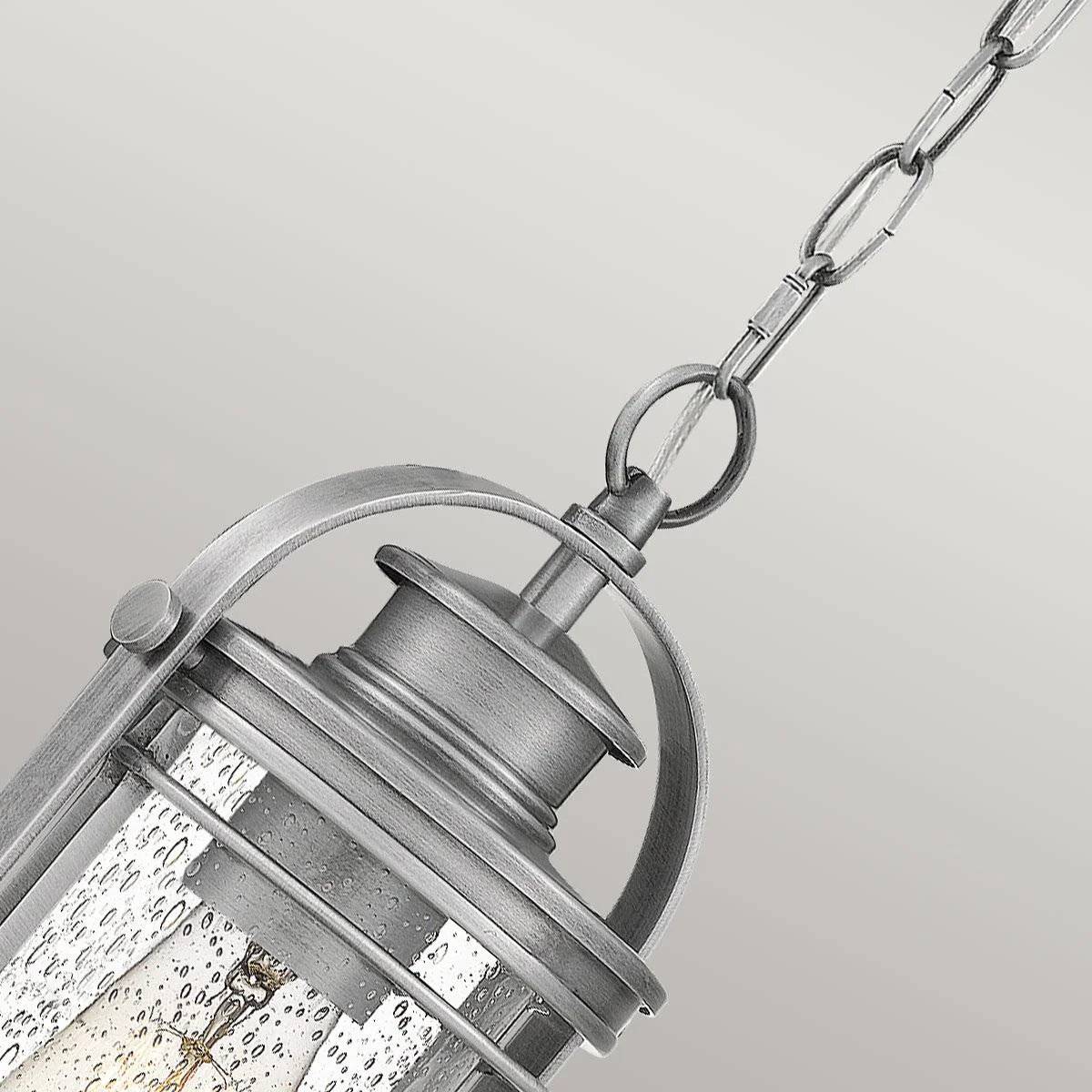 Booker 1 Light Small Chain Lantern - Industrial Aluminium IP44 E27 - Image 3