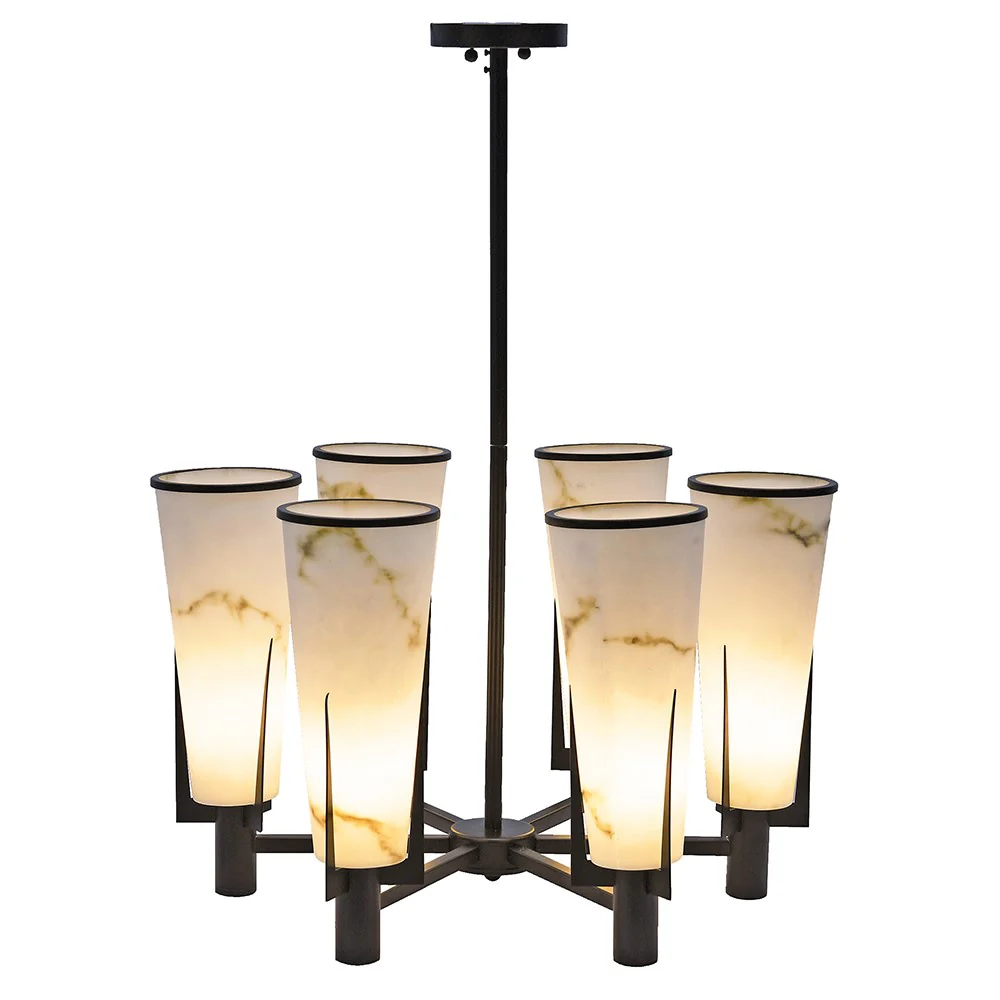 Borders Black 6 Light Chandelier - Image 2