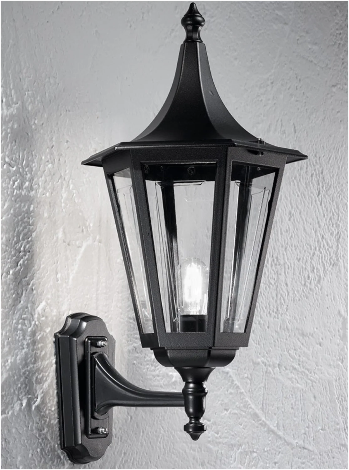 Bournemouth Outdoor Wall Light IP43 - Black Aluminium - Image 8
