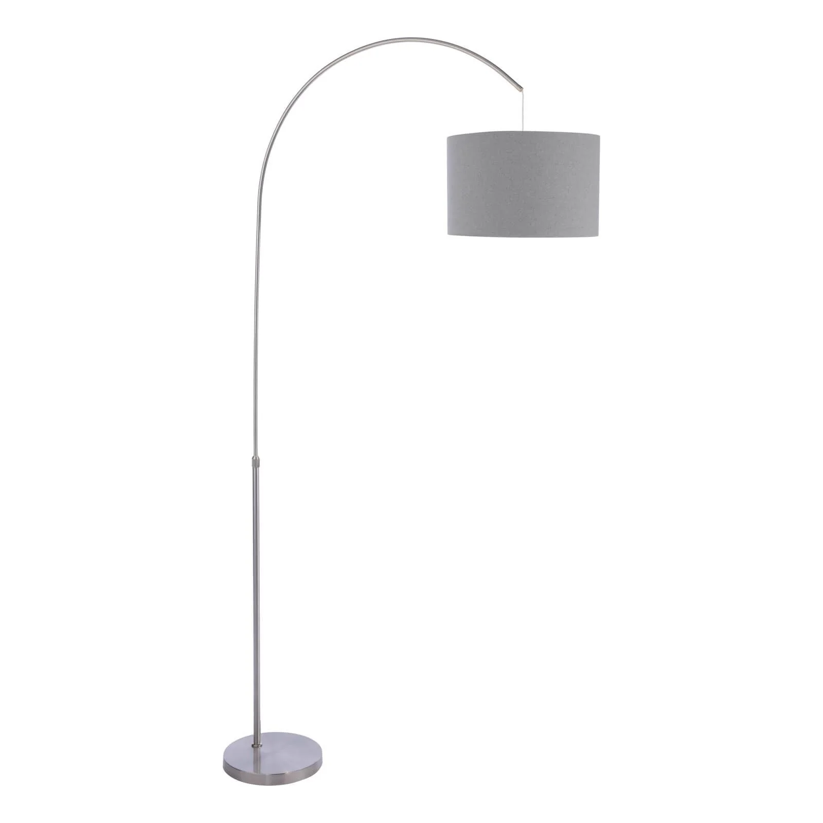 Bow Floor Lamp Satin Nickel With Shade E27 - Image 3