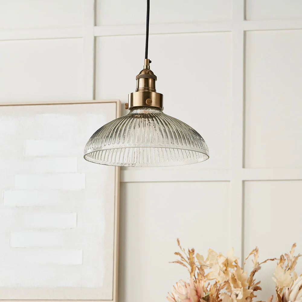 Bowery Glass Pendant - Brass/Bronze - Image 3