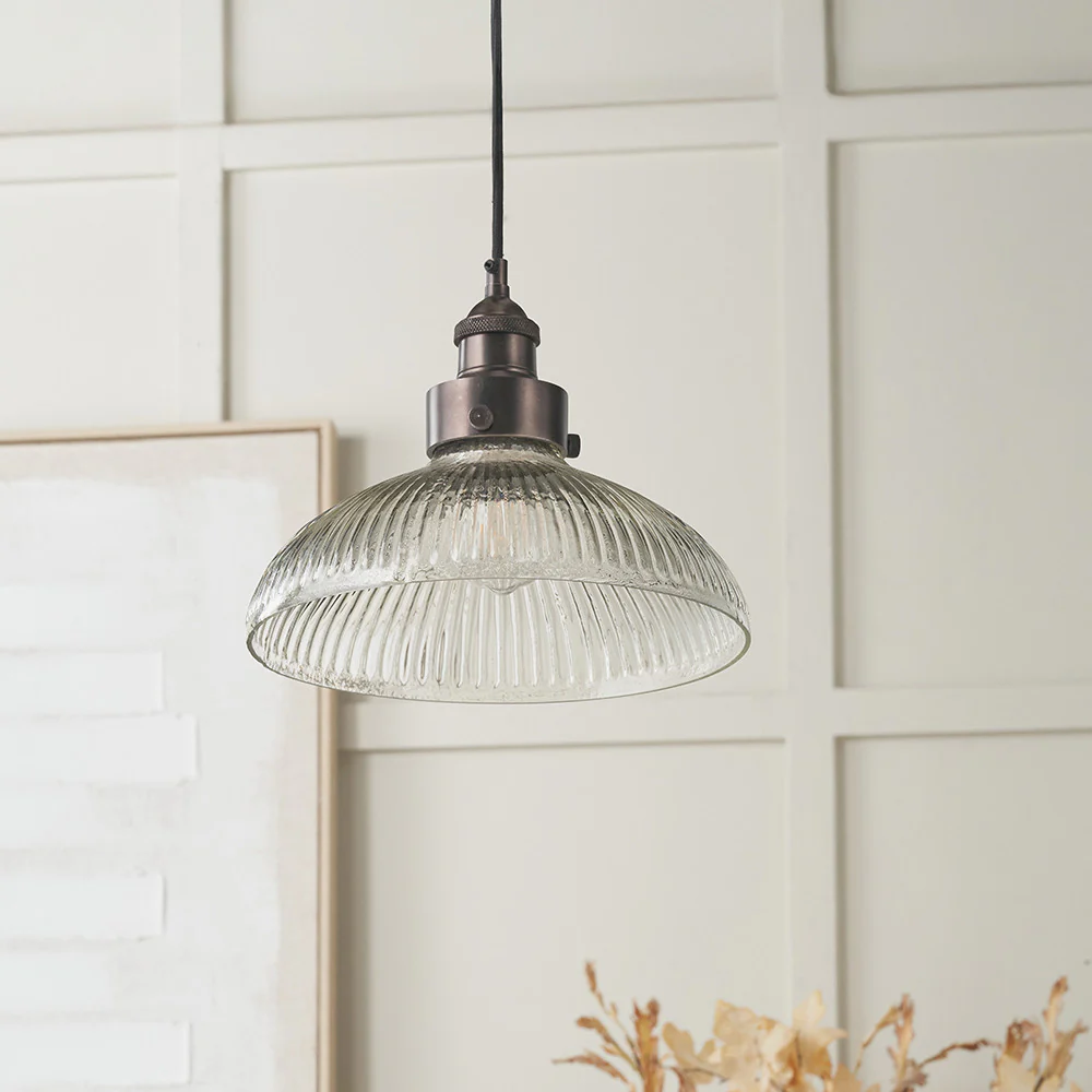 Bowery Glass Pendant - Brass/Bronze - Image 4